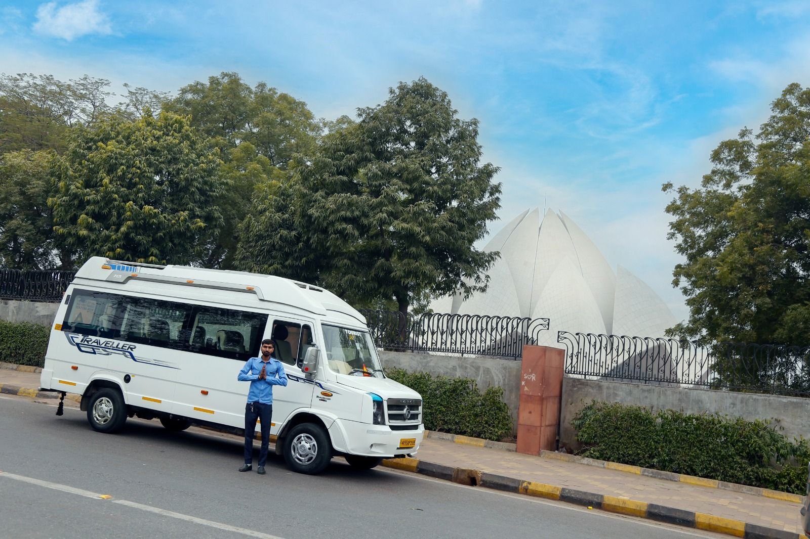 Our driver at the Lotus Temple